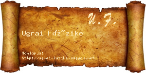 Ugrai Füzike névjegykártya